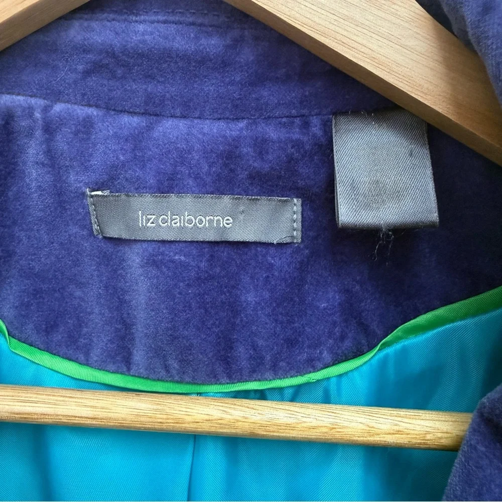 Liz Claiborne Purple Velvet Blazer Women’s Size 14 - Picture 8 of 11